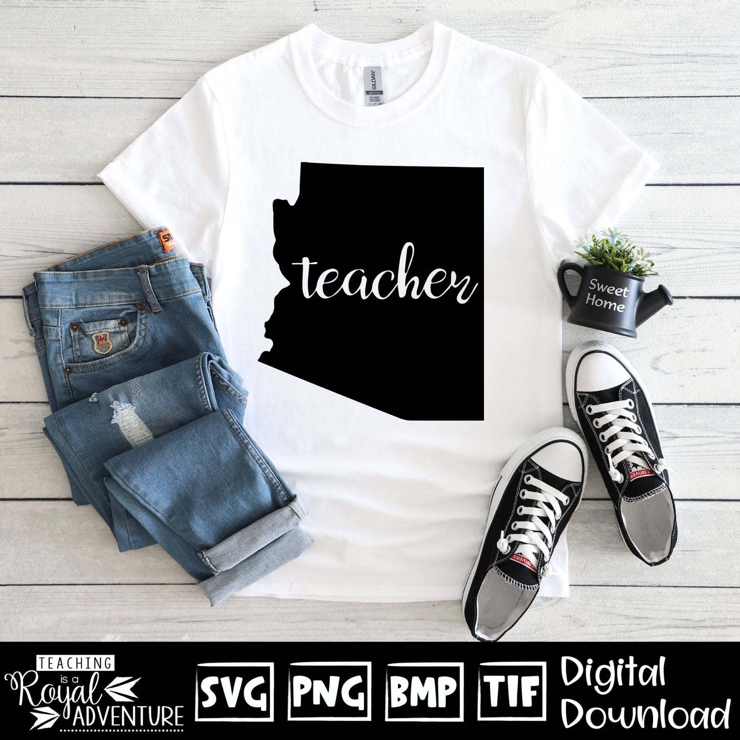Arizona Teacher SVG, teacher Svg, teacher state Svg, teacher shirt Svg, teacher Png, Digital Download Files, Sublimation Designs