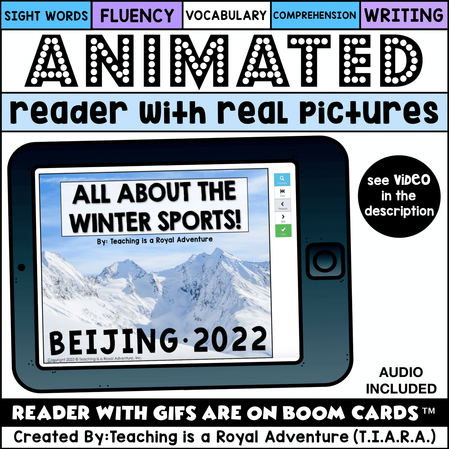 Winter Sports 2022 Reader with Real Pictures and Audio | Early Readers