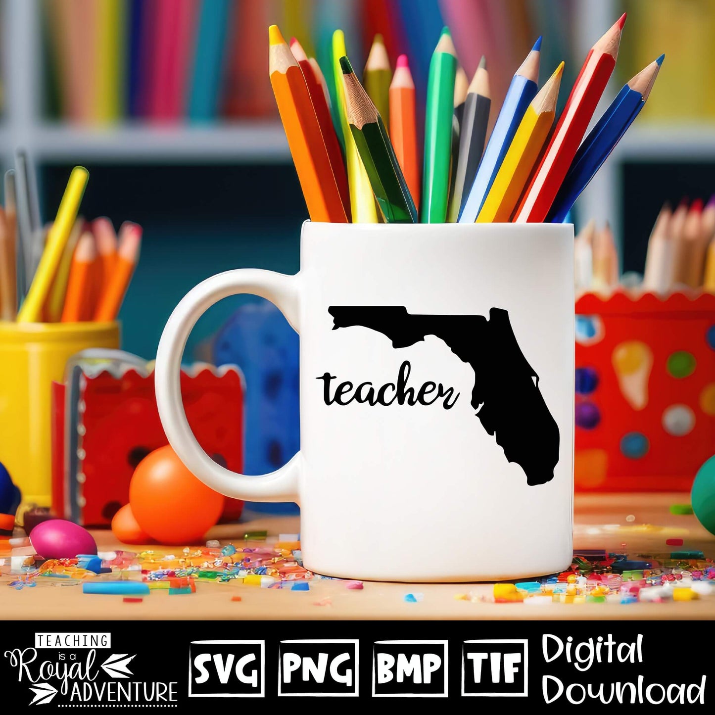 Florida Teacher SVG, teacher Svg, teacher state Svg, teacher shirt Svg, teacher Png, Digital Download Files, Sublimation Designs