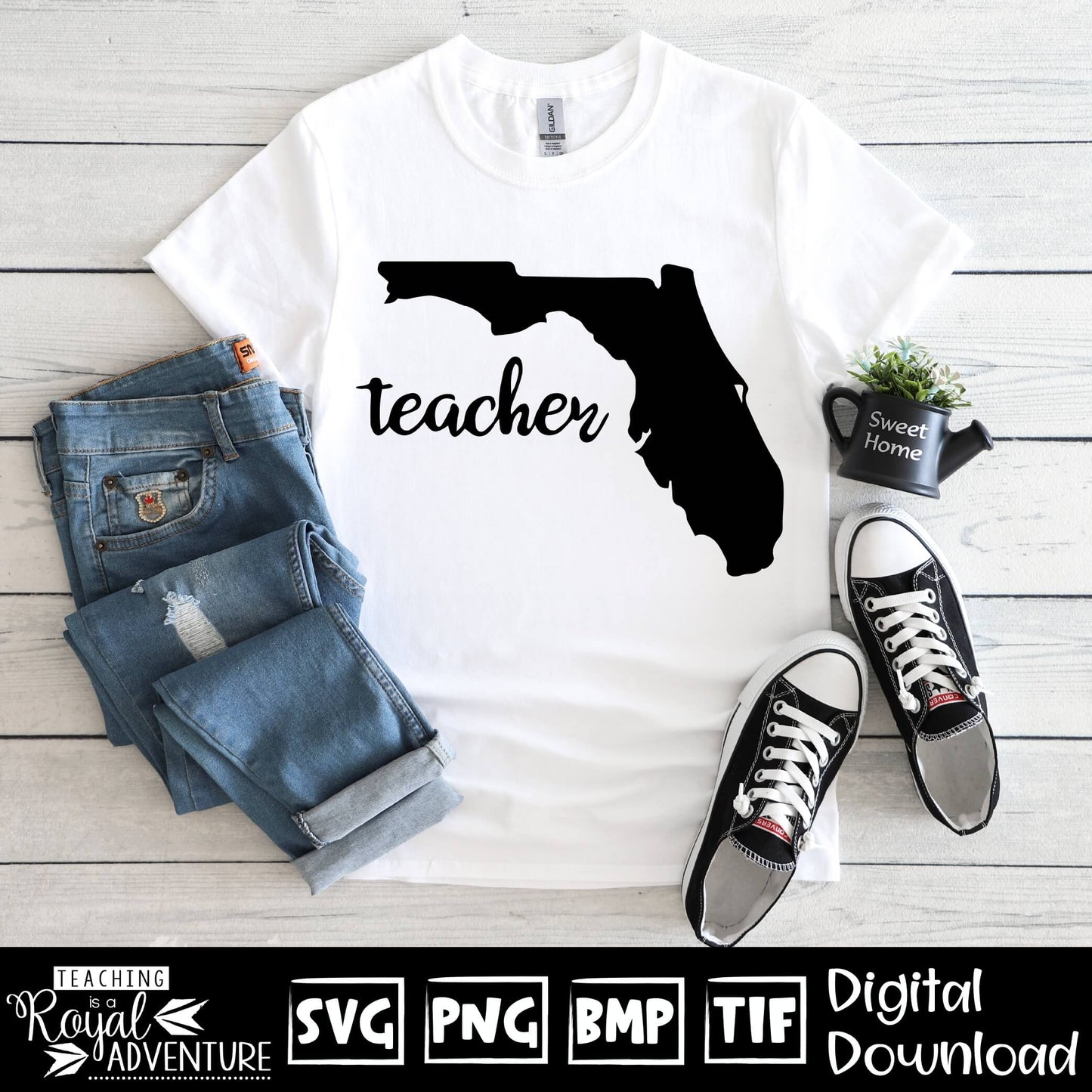 Florida Teacher SVG, teacher Svg, teacher state Svg, teacher shirt Svg, teacher Png, Digital Download Files, Sublimation Designs