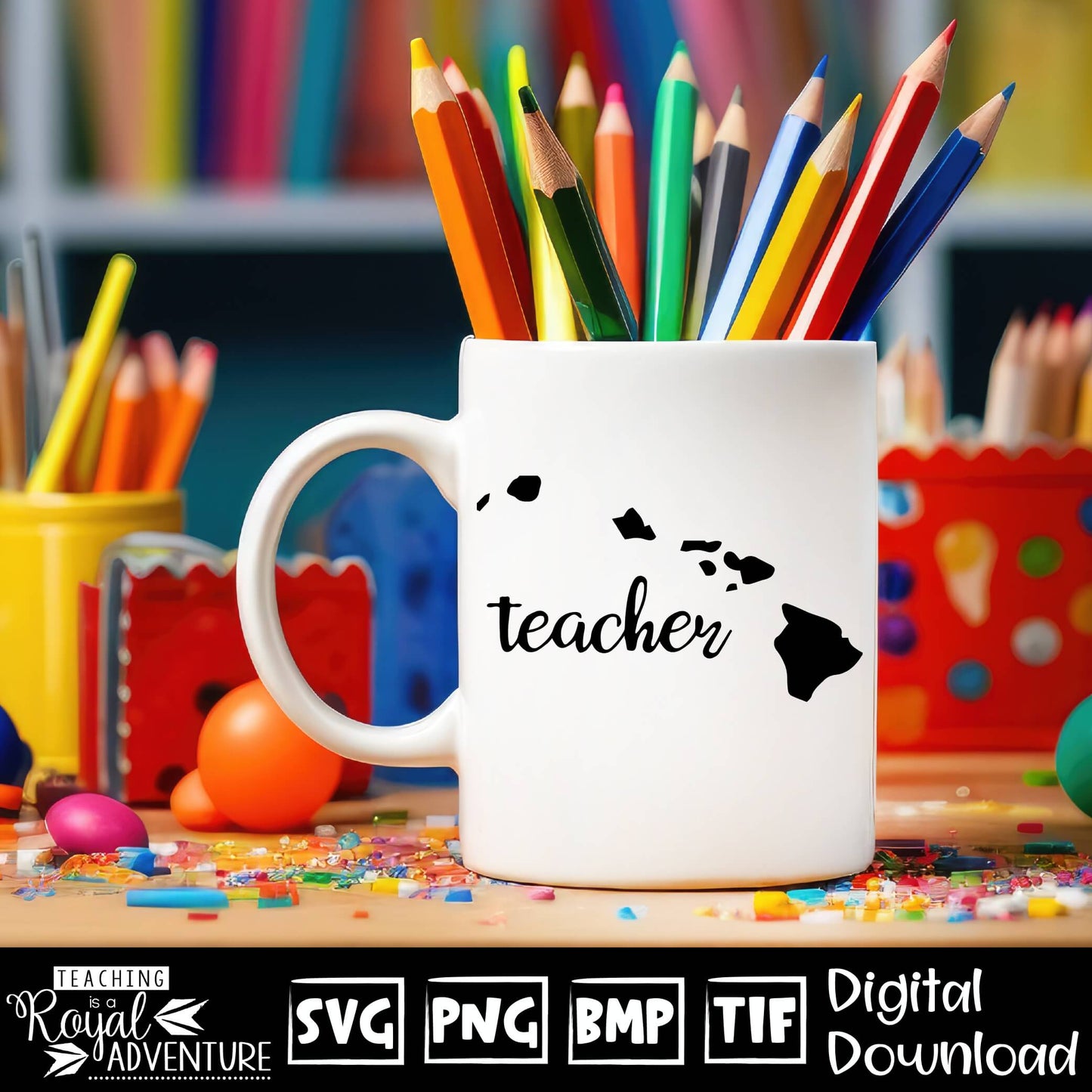 Hawaii Teacher SVG, teacher Svg, teacher state Svg, teacher shirt Svg, teacher Png, Digital Download Files, Sublimation Designs