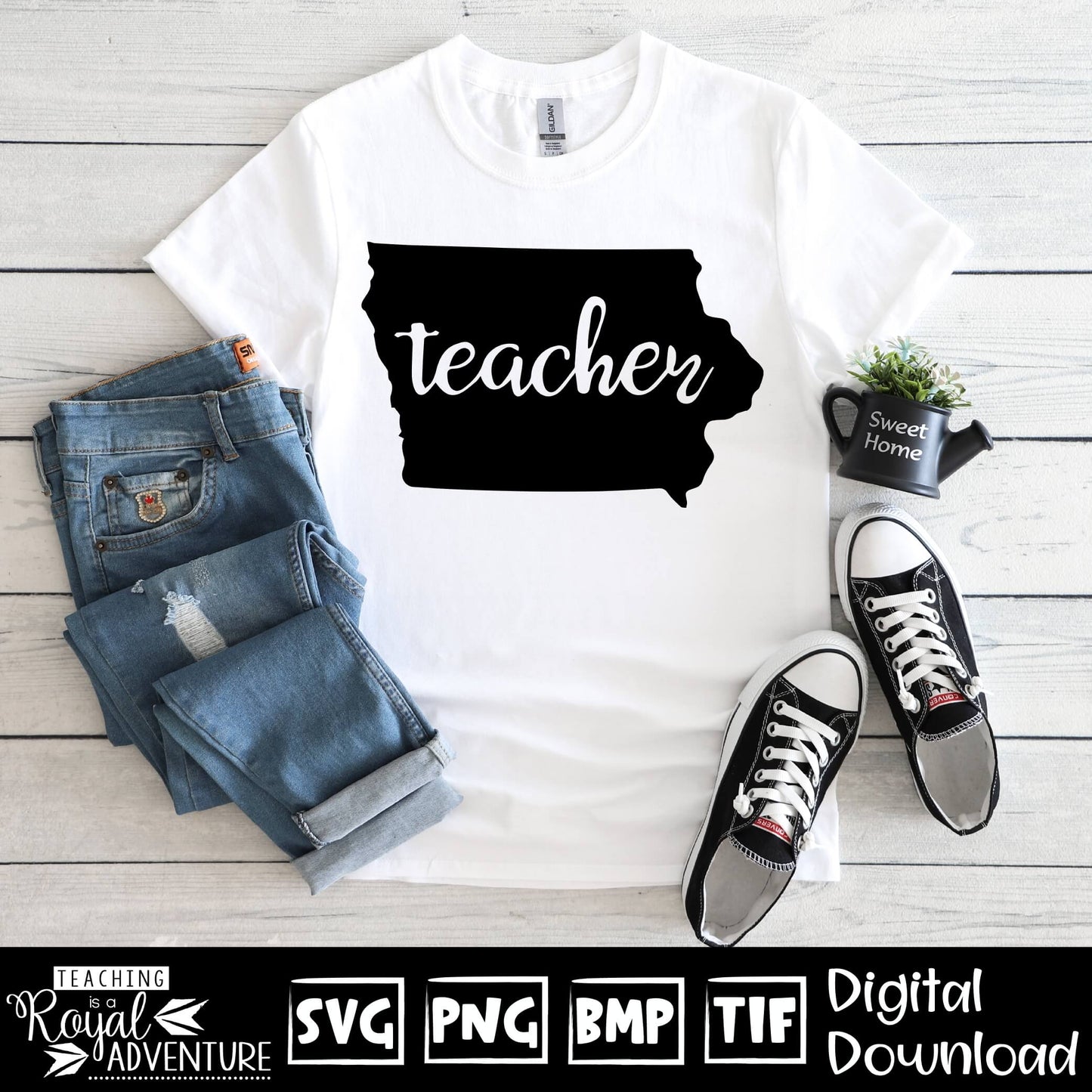 Iowa Teacher SVG, teacher Svg, teacher state Svg, teacher shirt Svg, teacher Png, Digital Download Files, Sublimation Designs