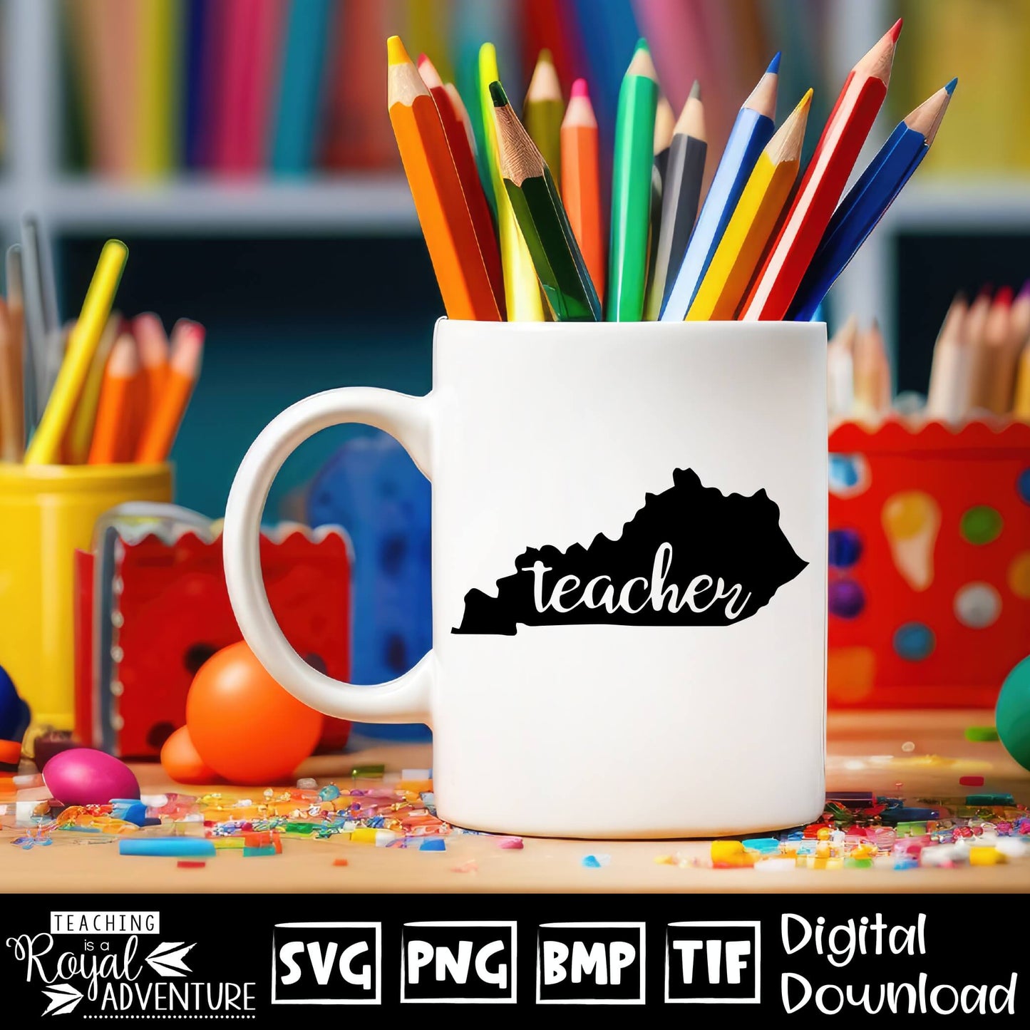 Kentucky Teacher SVG, teacher Svg, teacher state Svg, teacher shirt Svg, teacher Png, Digital Download Files, Sublimation Designs