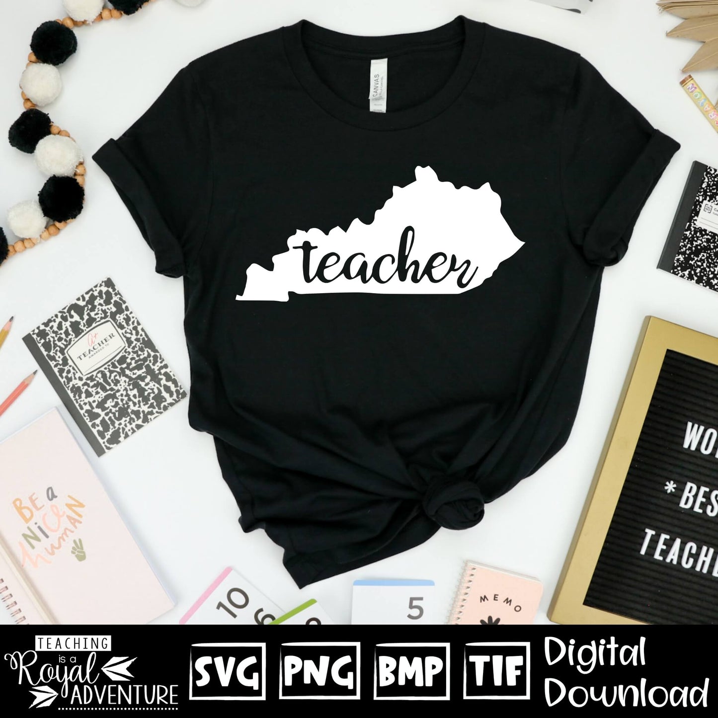 Kentucky Teacher SVG, teacher Svg, teacher state Svg, teacher shirt Svg, teacher Png, Digital Download Files, Sublimation Designs
