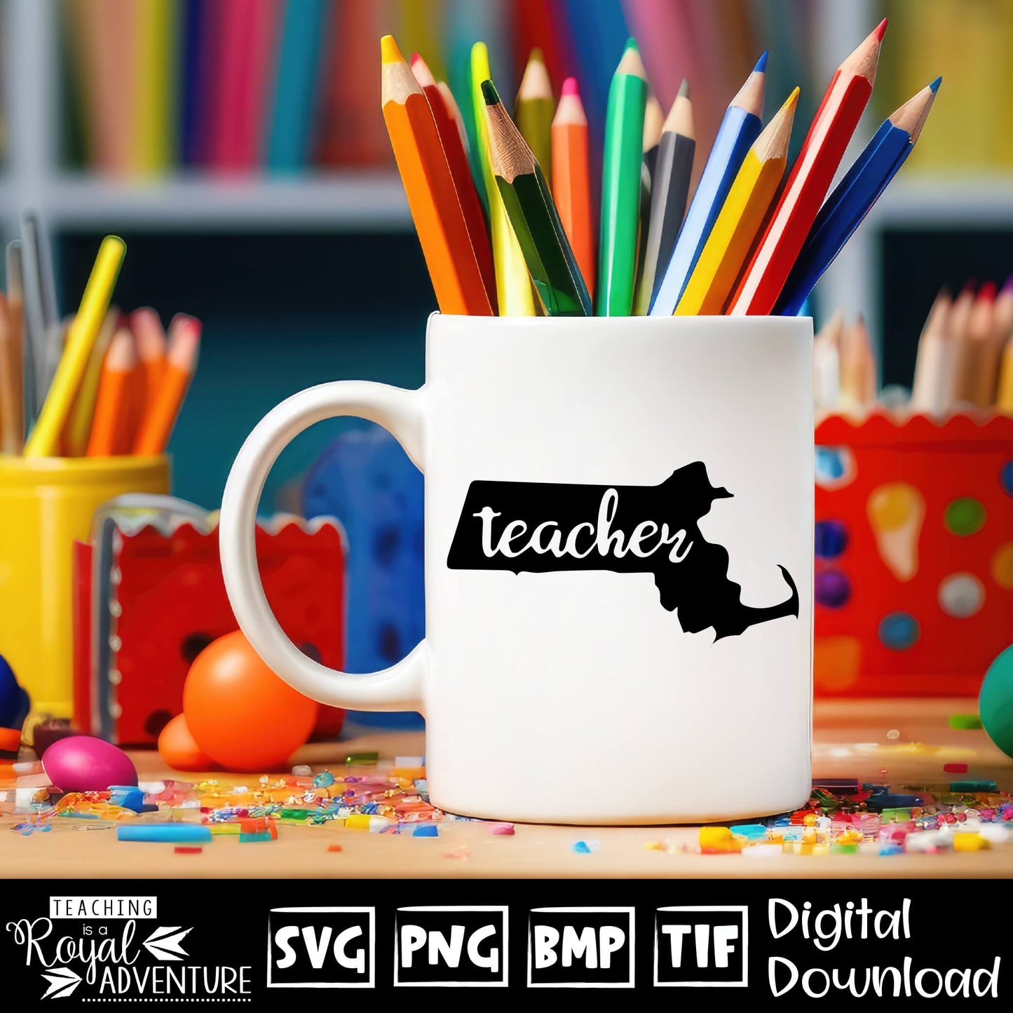 Massachusetts Teacher SVG, teacher Svg, teacher state Svg, teacher shirt Svg, teacher Png, Digital Download Files, Sublimation Designs