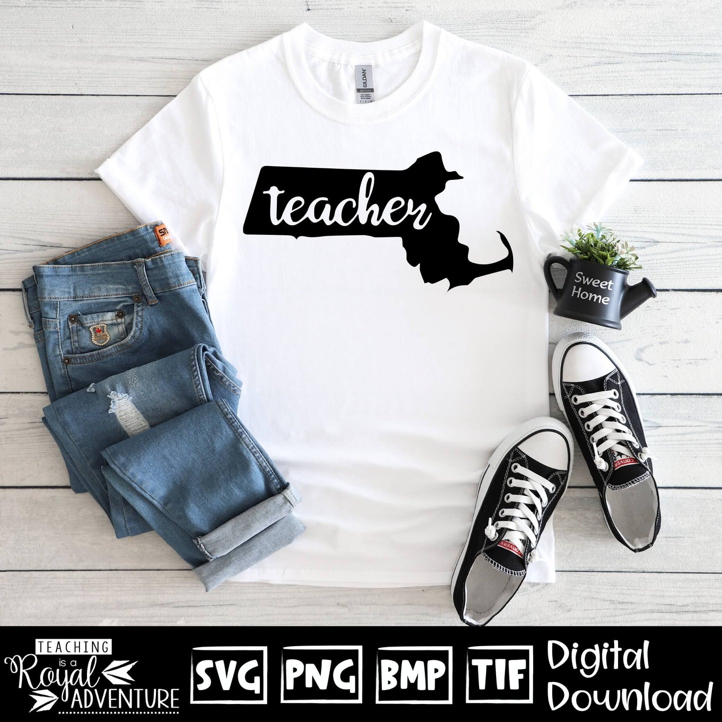 Massachusetts Teacher SVG, teacher Svg, teacher state Svg, teacher shirt Svg, teacher Png, Digital Download Files, Sublimation Designs