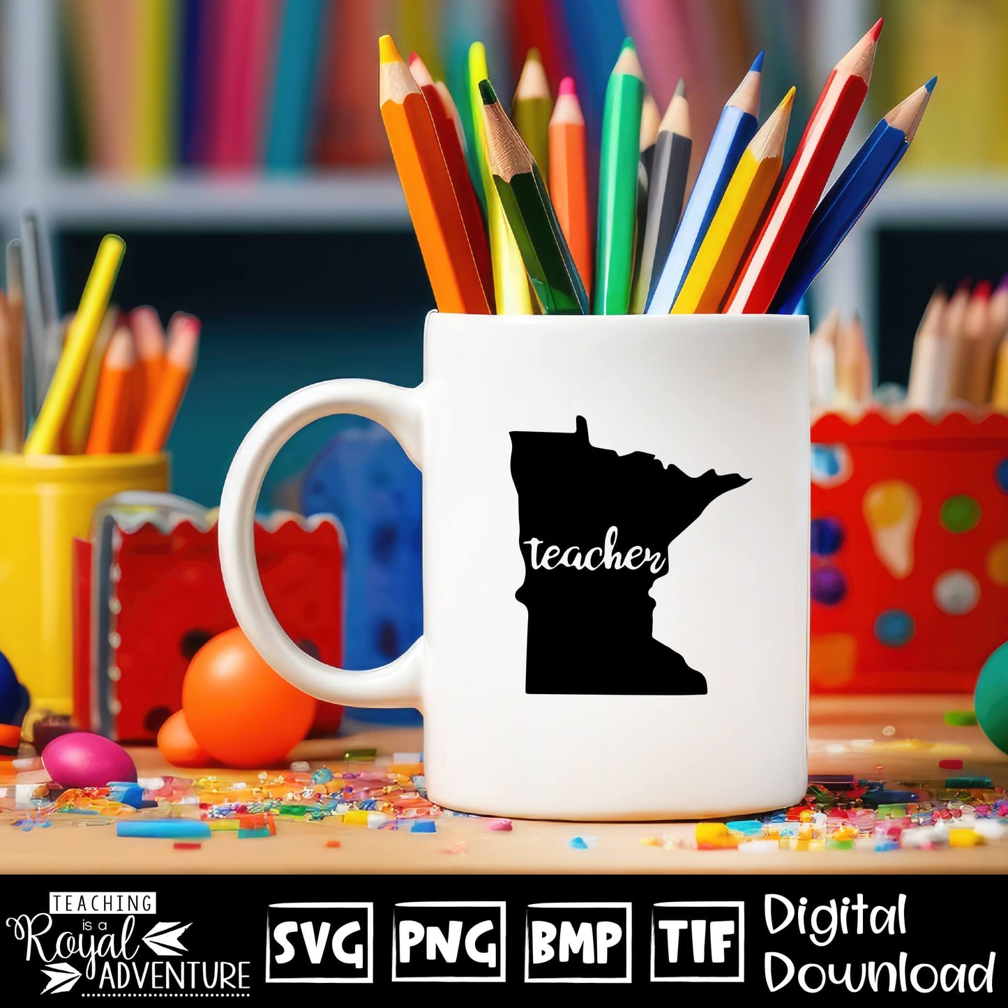 Minnesota Teacher SVG, teacher Svg, teacher state Svg, teacher shirt Svg, teacher Png, Digital Download Files, Sublimation Designs