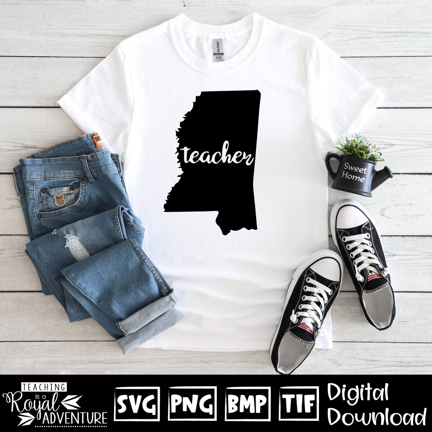 Mississippi Teacher SVG, teacher Svg, teacher state Svg, teacher shirt Svg, teacher Png, Digital Download Files, Sublimation Designs