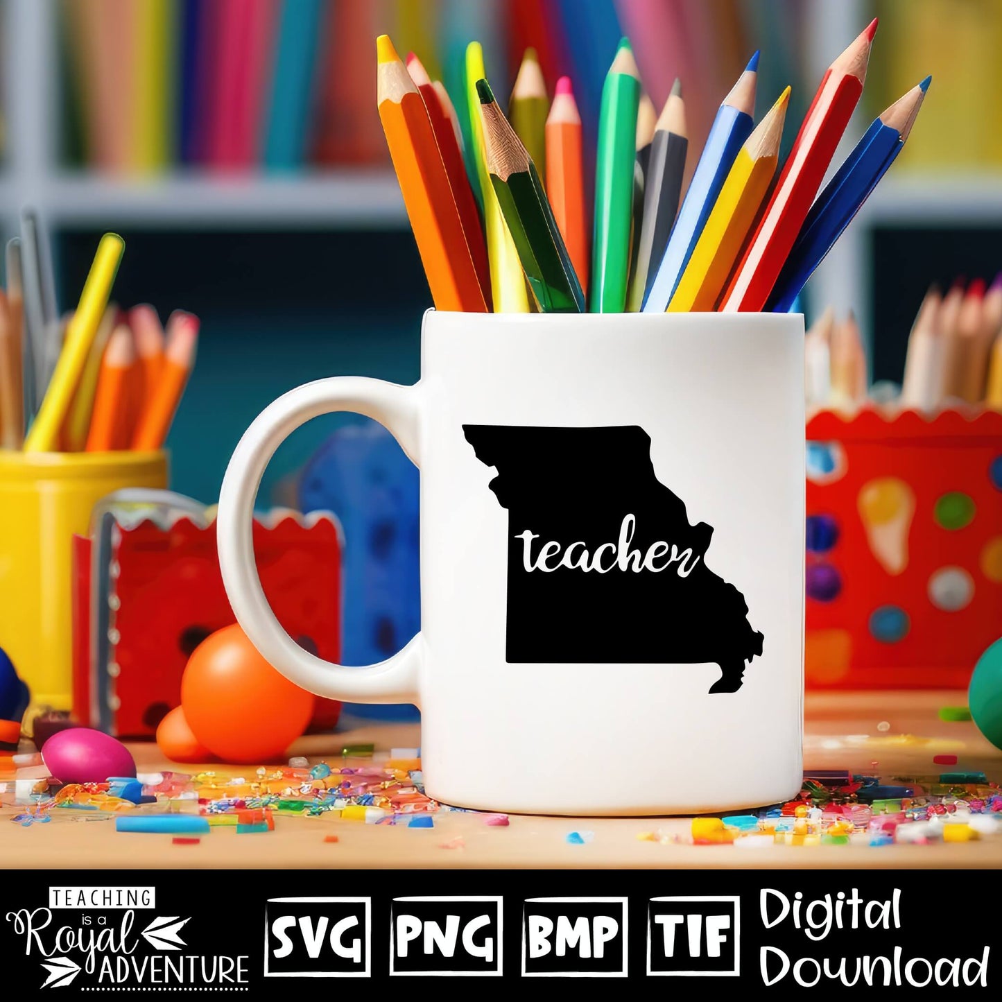 Missouri Teacher SVG, teacher Svg, teacher state Svg, teacher shirt Svg, teacher Png, Digital Download Files, Sublimation Designs