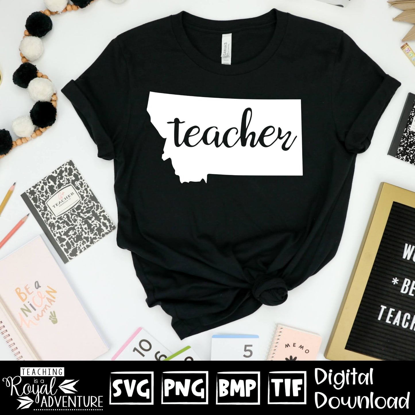 Montana Teacher SVG, teacher Svg, teacher state Svg, teacher shirt Svg, teacher Png, Digital Download Files, Sublimation Designs