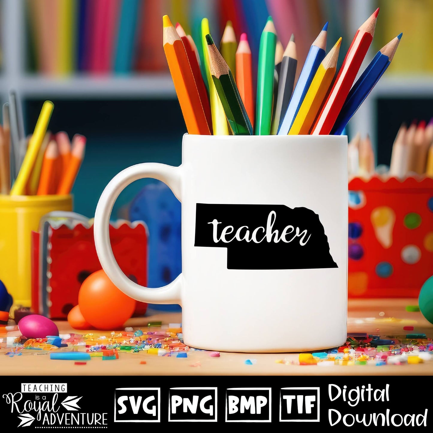 Nebraska Teacher SVG, teacher Svg, teacher state Svg, teacher shirt Svg, teacher Png, Digital Download Files, Sublimation Designs