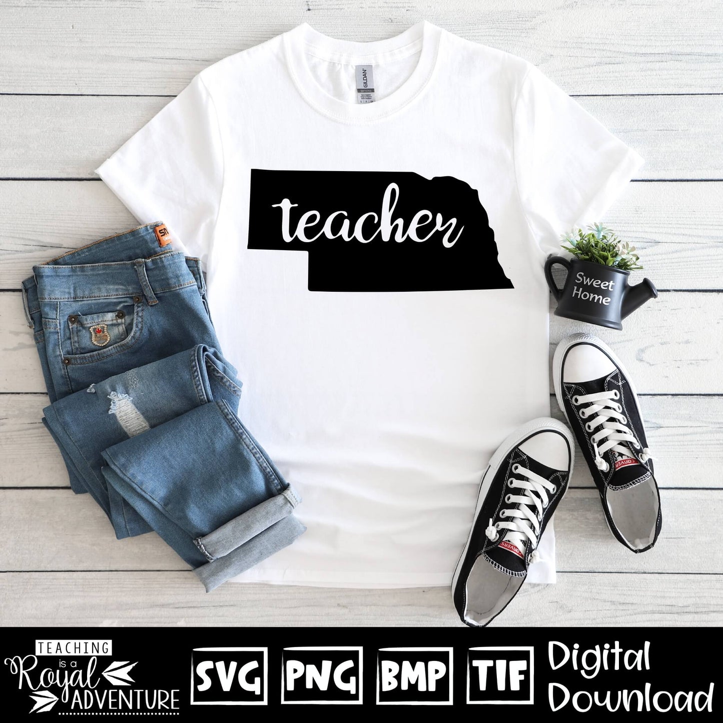 Nebraska Teacher SVG, teacher Svg, teacher state Svg, teacher shirt Svg, teacher Png, Digital Download Files, Sublimation Designs