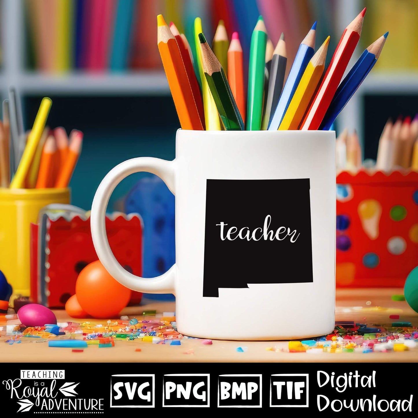 New Mexico Teacher SVG, teacher Svg, teacher state Svg, teacher shirt Svg, teacher Png, Digital Download Files, Sublimation Designs
