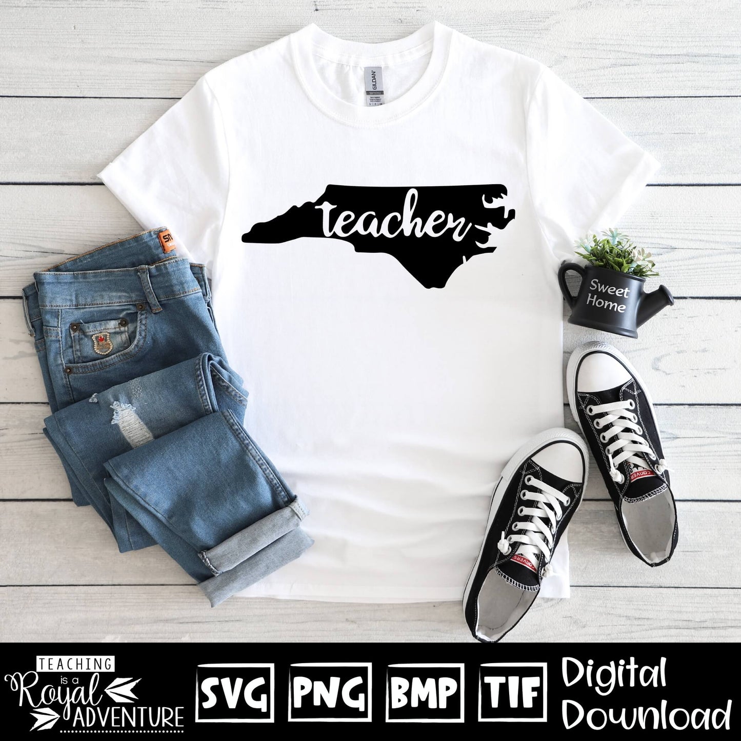 North Carolina Teacher SVG, teacher Svg, teacher state Svg, teacher shirt Svg, teacher Png, Digital Download Files, Sublimation Designs