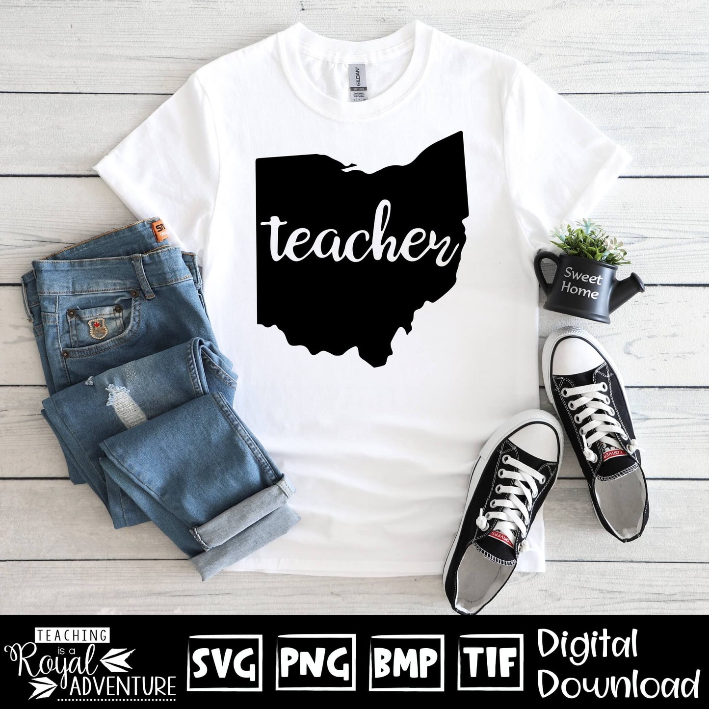 Ohio Teacher SVG, teacher Svg, teacher state Svg, teacher shirt Svg, teacher Png, Digital Download Files, Sublimation Designs