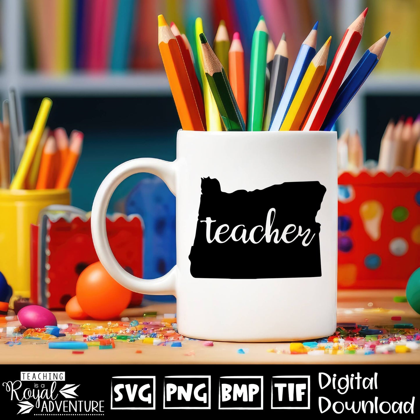 Oregon Teacher SVG, teacher Svg, teacher state Svg, teacher shirt Svg, teacher Png, Digital Download Files, Sublimation Designs