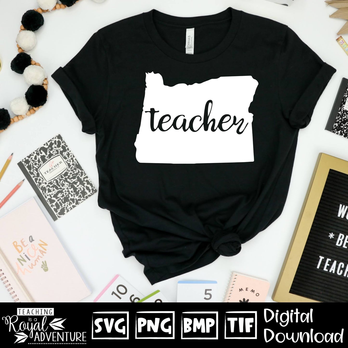 Oregon Teacher SVG, teacher Svg, teacher state Svg, teacher shirt Svg, teacher Png, Digital Download Files, Sublimation Designs