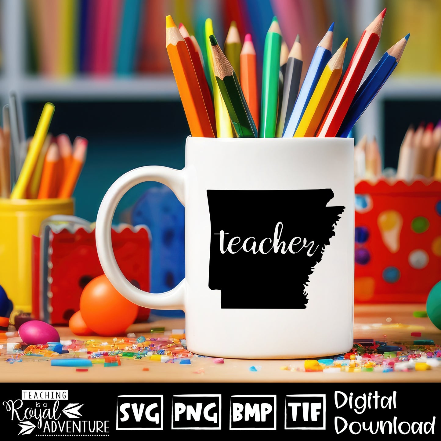 Arkansas Teacher SVG, teacher Svg, teacher state Svg, teacher shirt Svg, teacher Png, Digital Download Files, Sublimation Designs