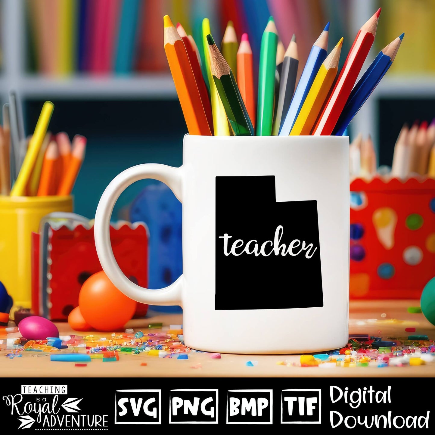 Utah Teacher SVG, teacher Svg, teacher state Svg, teacher shirt Svg, teacher Png, Digital Download Files, Sublimation Designs