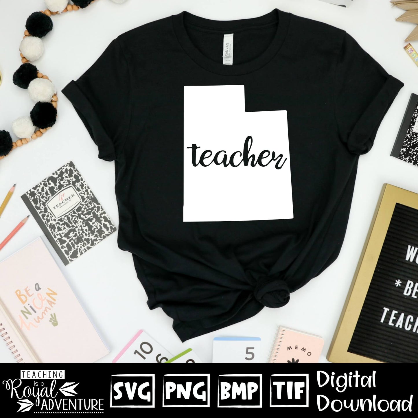 Utah Teacher SVG, teacher Svg, teacher state Svg, teacher shirt Svg, teacher Png, Digital Download Files, Sublimation Designs