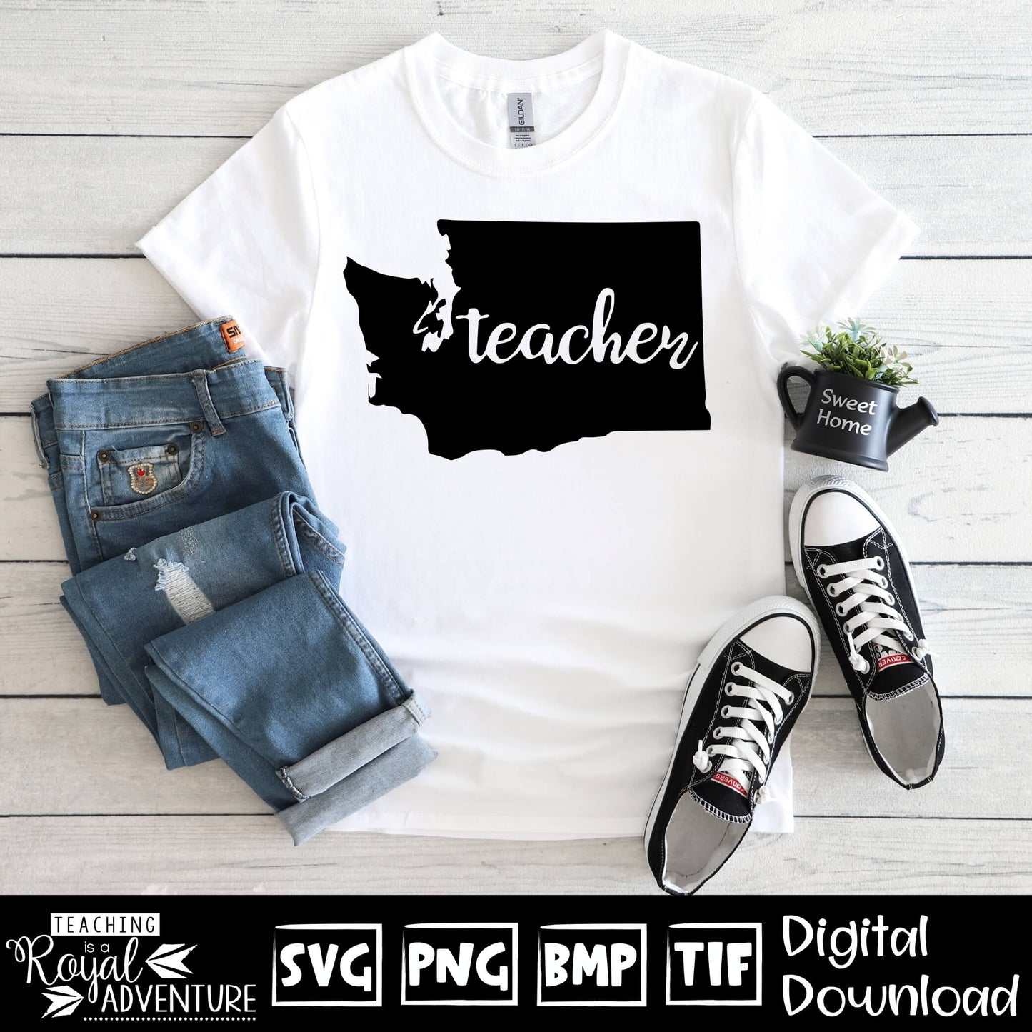 Washington Teacher SVG, teacher Svg, teacher state Svg, teacher shirt Svg, teacher Png, Digital Download Files, Sublimation Designs