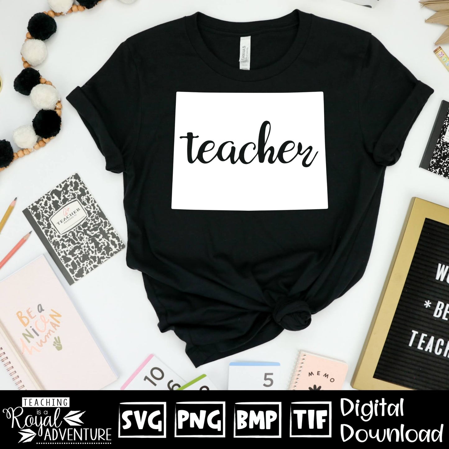 Wyoming Teacher SVG, teacher Svg, teacher state Svg, teacher shirt Svg, teacher Png, Digital Download Files, Sublimation Designs