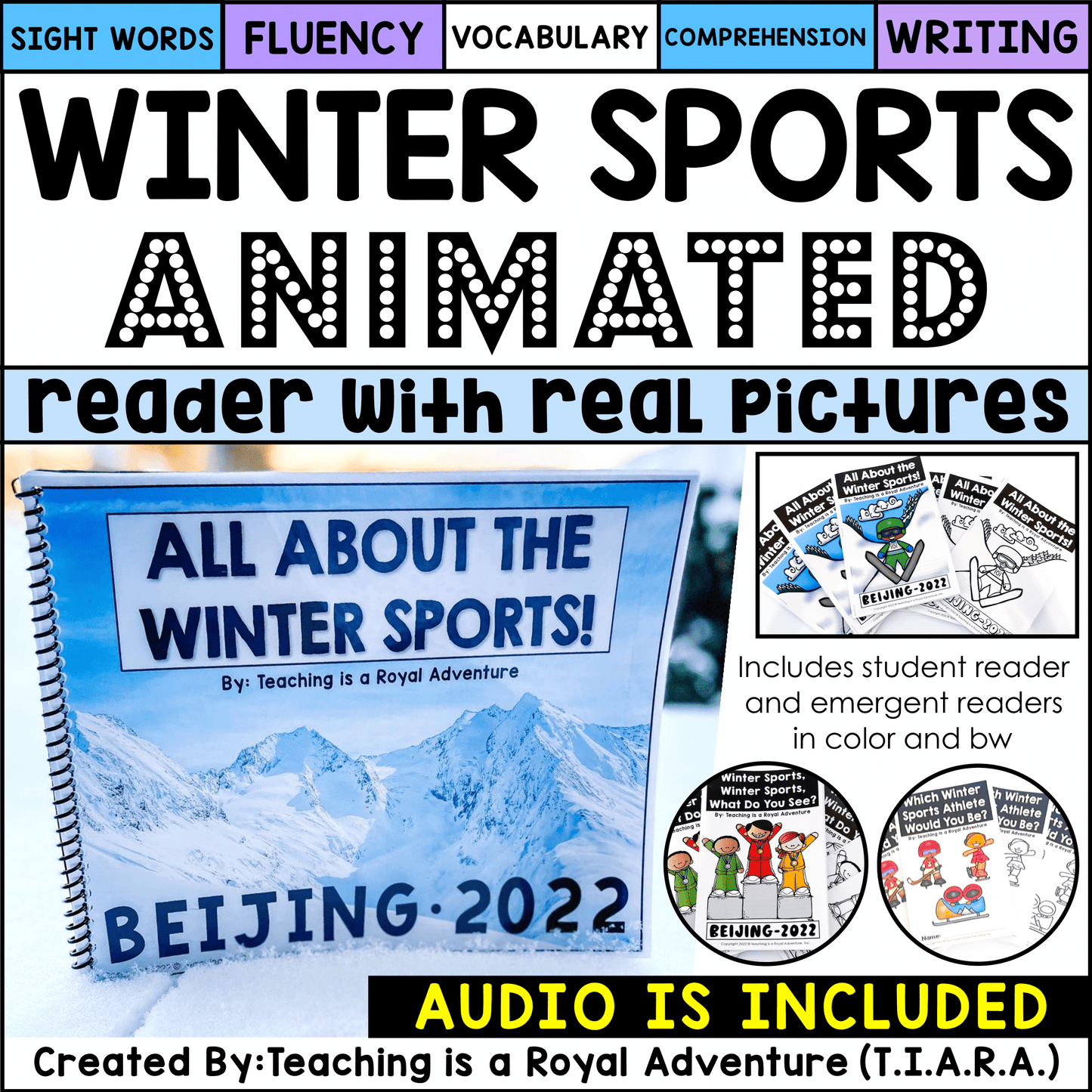 Winter Sports 2022 Reader with Real Pictures and Audio | Early Readers