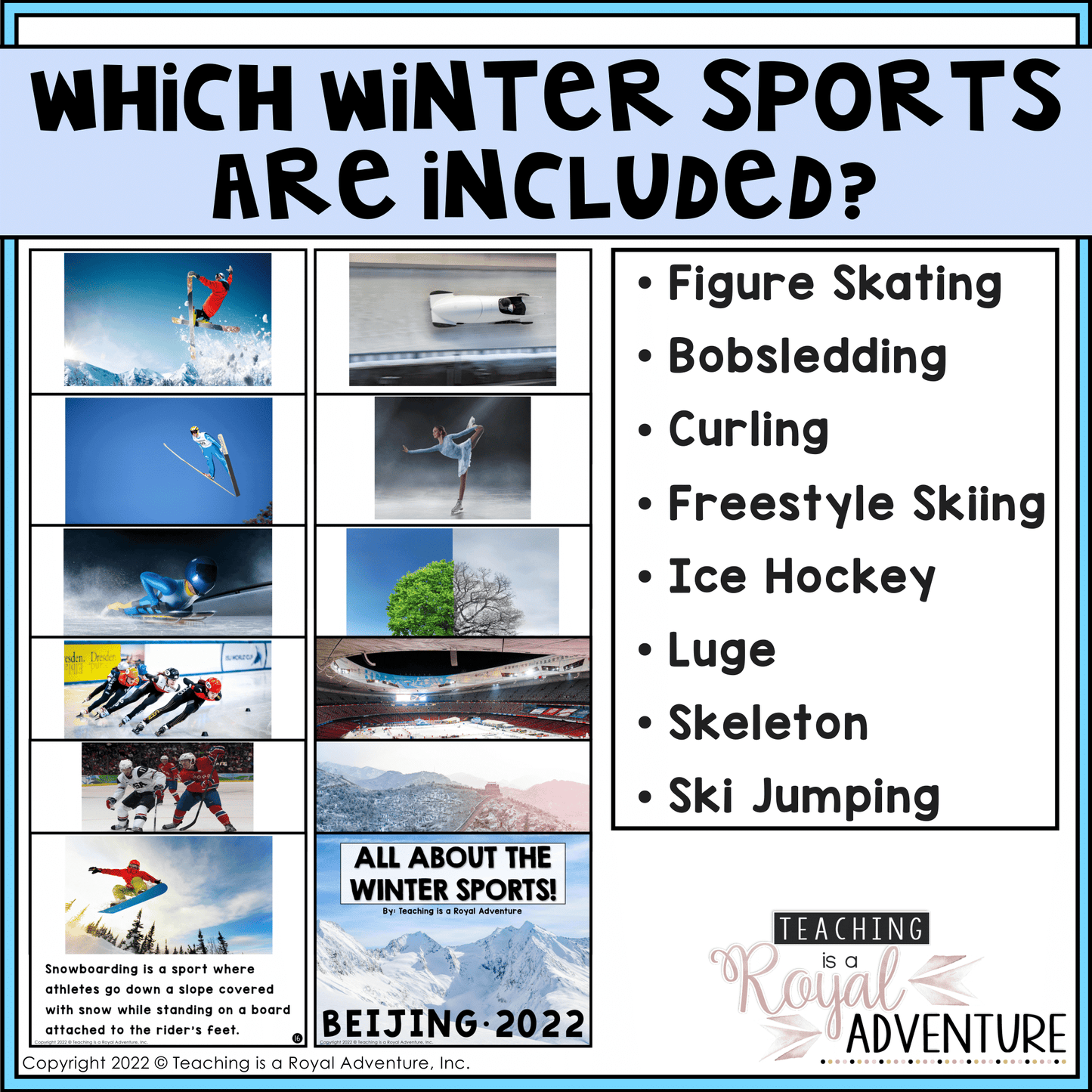 Winter Sports 2022 Reader with Real Pictures and Audio | Early Readers